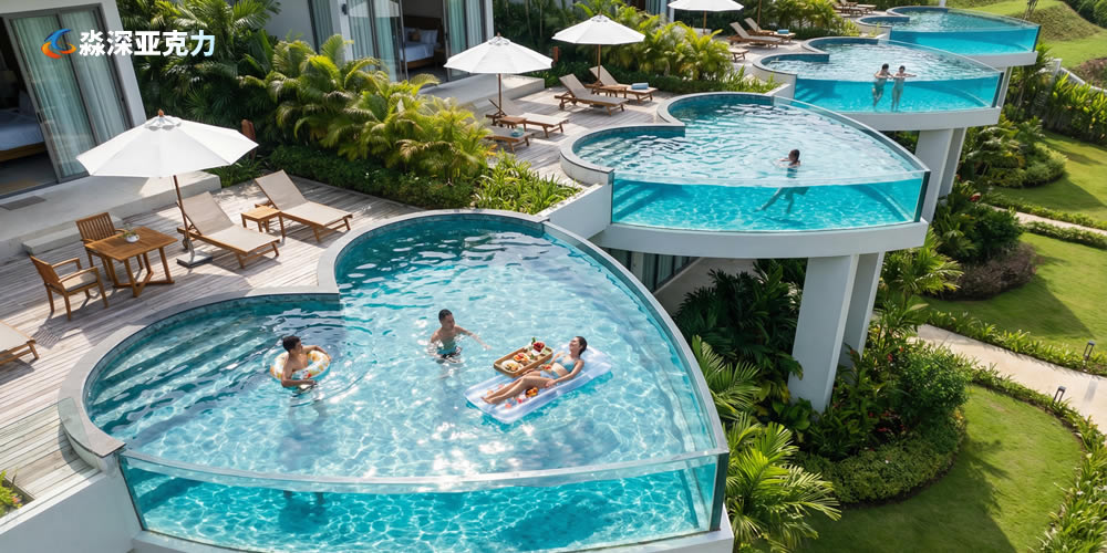 心形亚克力透明游泳池