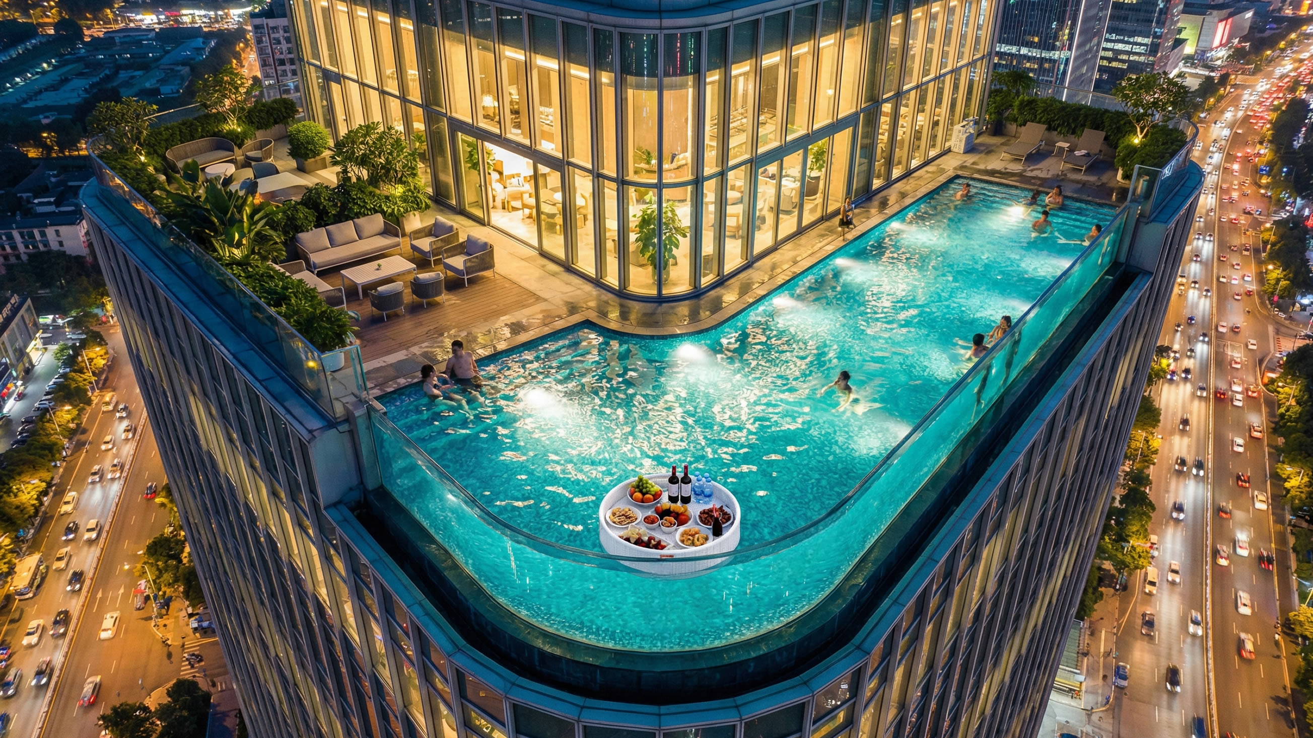 星级豪华酒店、健身场所亚克力透明游泳池