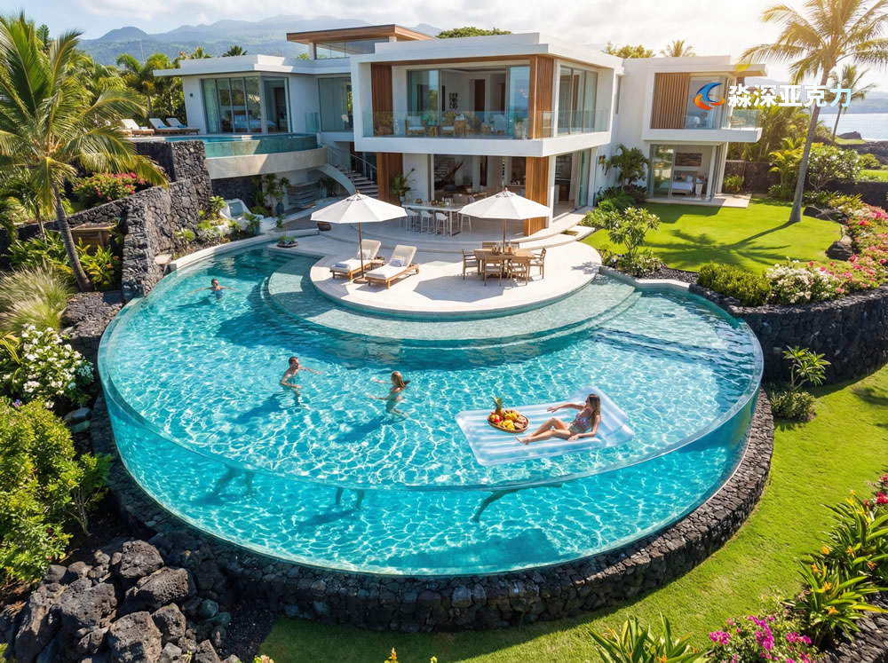 私人庭院亚克力游泳池