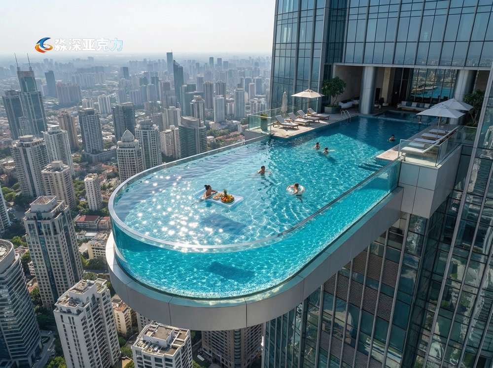 悬空亚克力游泳池