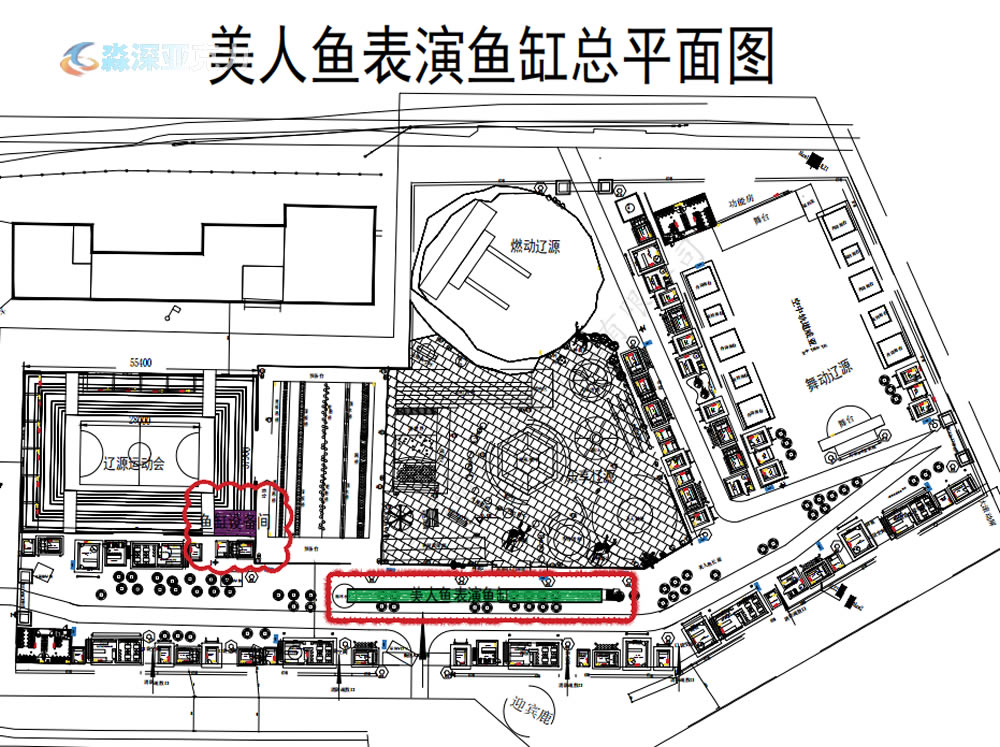 空中美人鱼亚克力表演池