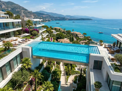 空中、悬空、室内、走廊360度透明亚克力无边际游泳池设计定制